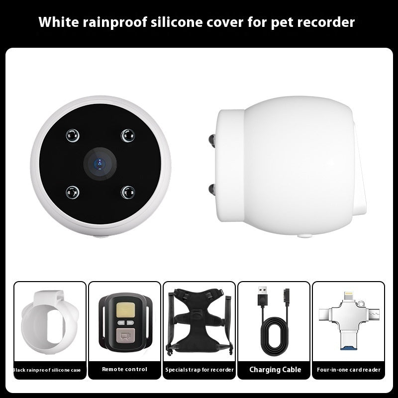 Motion-Recording Pet Tracker Collar with Action Camera for Dogs and Cats