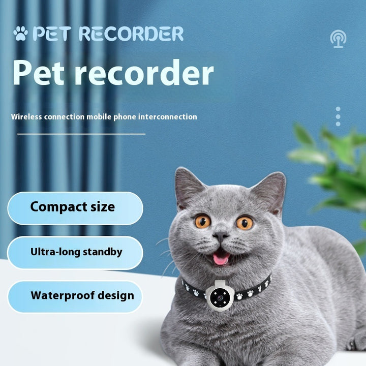 Motion-Recording Pet Tracker Collar with Action Camera for Dogs and Cats