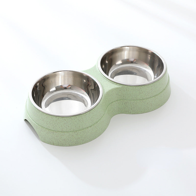 Double Pet Bowls Dog Food Water Feeder Stainless Steel Pet Drinking Dish Feeder Cat Puppy Feeding Supplies Small Dog Accessories