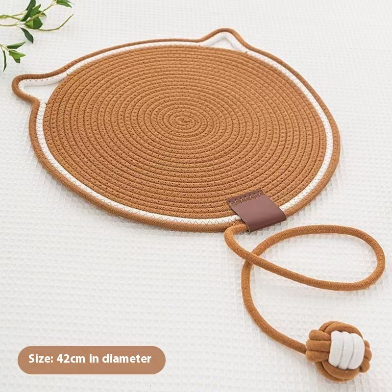Braided Cotton Rope Cat Claw Mat One Piece Sleeping Mat Washable Anti Sticky Cat Scratching Mat Pet Products