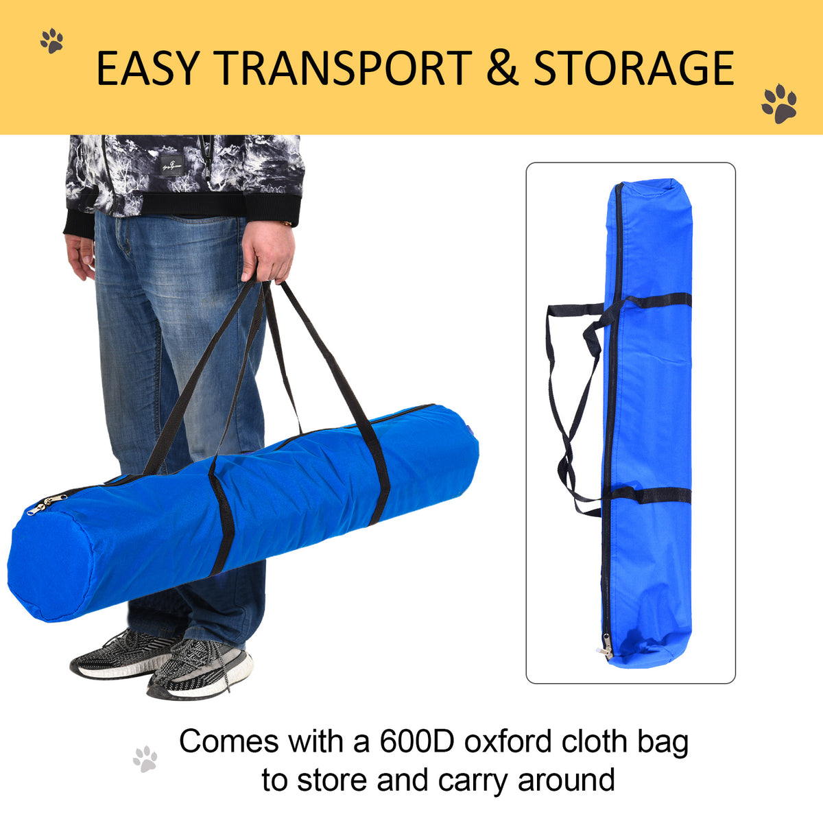 PawHut Dog Agility Training Equipment Dog Play Run Obedience Training Set Adjustable (Poles)