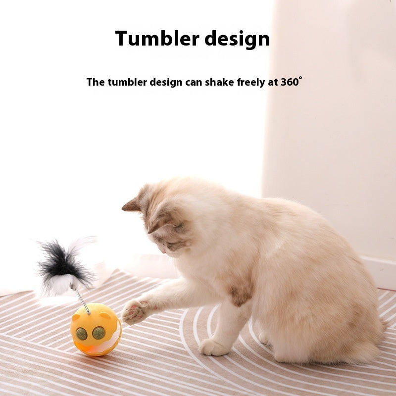 Cat Toy Tumbler with Feather Teaser