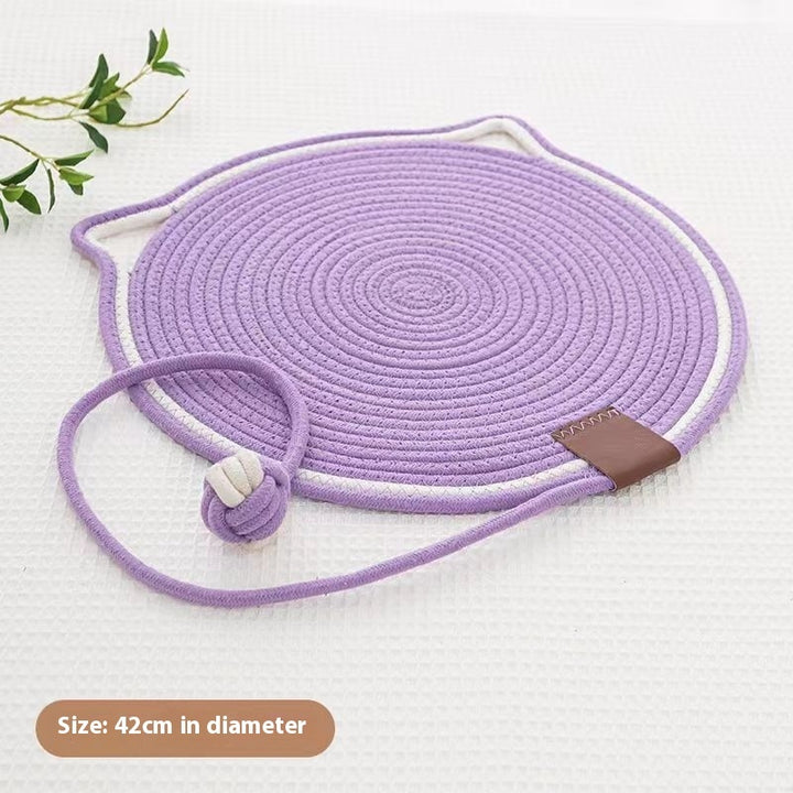 Braided Cotton Rope Cat Claw Mat One Piece Sleeping Mat Washable Anti Sticky Cat Scratching Mat Pet Products