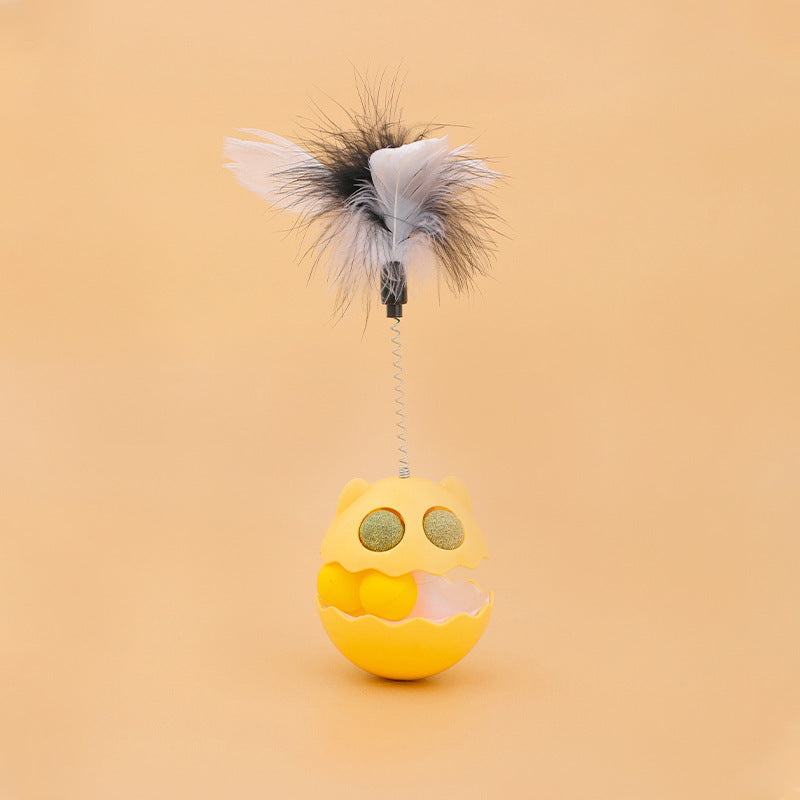 Cat Toy Tumbler with Feather Teaser