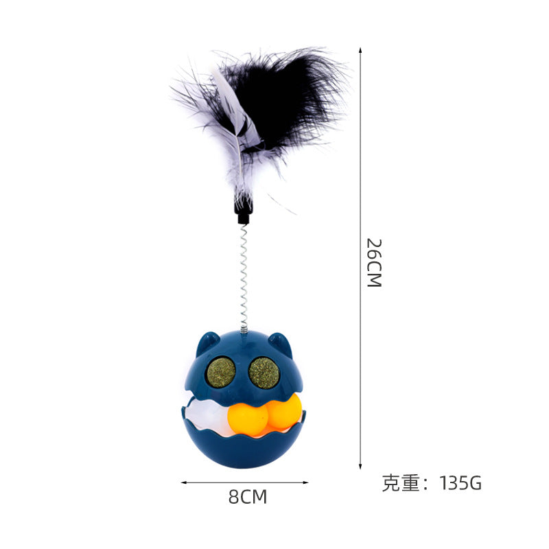 Cat Toy Tumbler with Feather Teaser