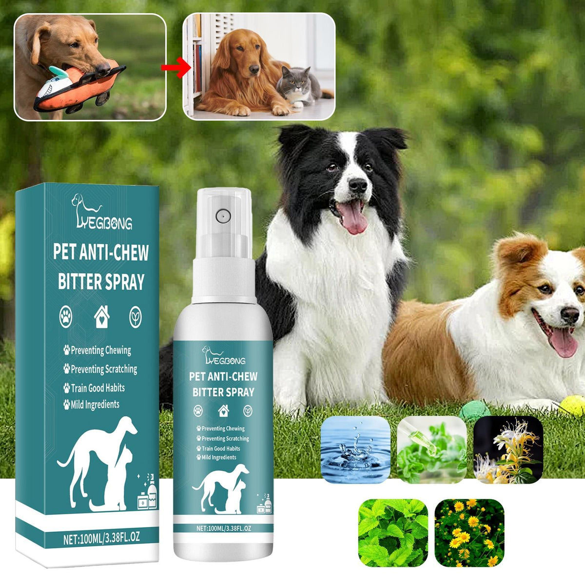 Spray To Prevent Cats And Dogs Scratching Sofa And Biting Pets