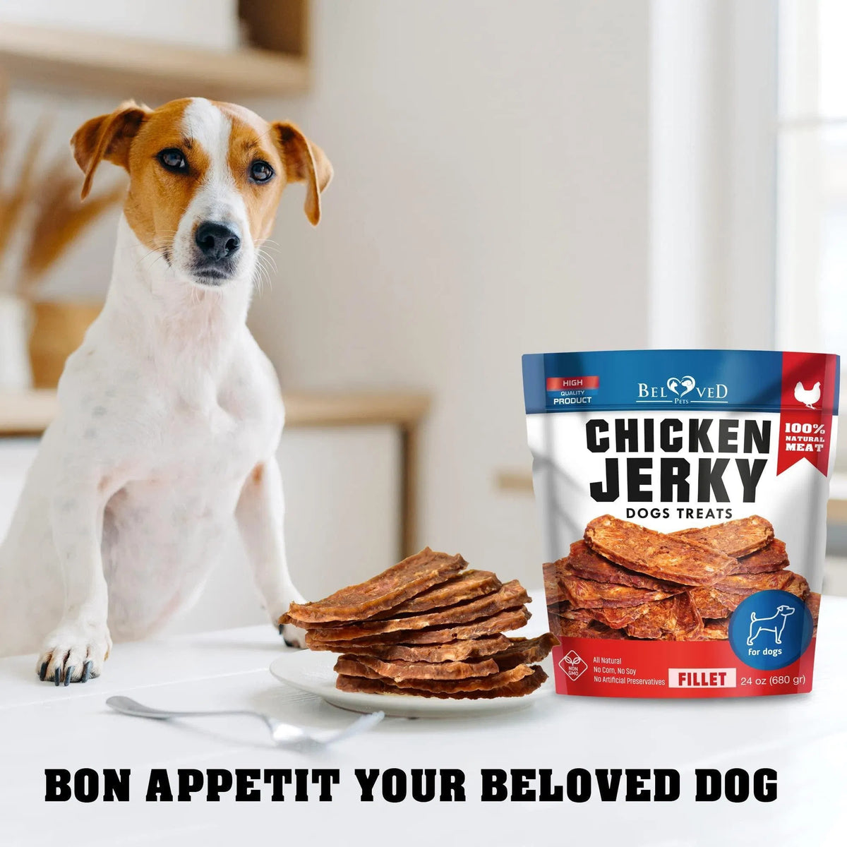 Chicken Jerky Dog Treats 1.5 Lb Human Grade Pet Snacks Grain Free Organic Meat All Natural High Protein Dried Strips Best Chews For Training Small & Large Dogs