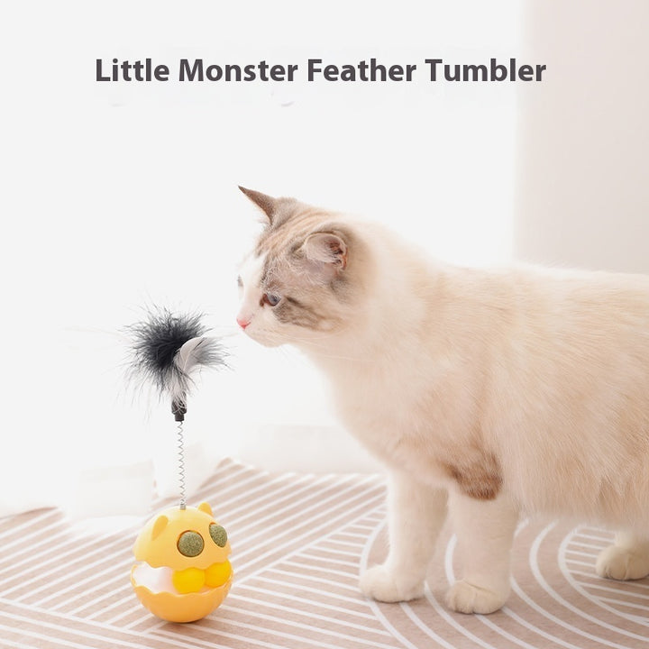 Cat Toy Tumbler with Feather Teaser