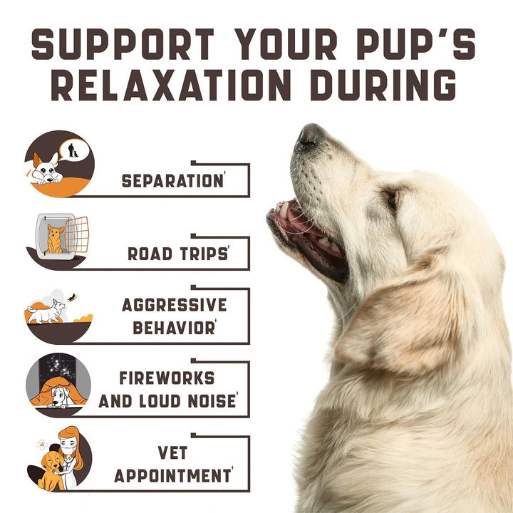 Natural Calming Chews For Dogs With Hemp Oil And Valerian Root Peanut Butter Flavor 180 Chews