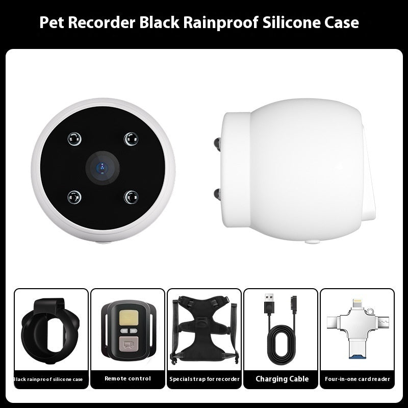 Motion-Recording Pet Tracker Collar with Action Camera for Dogs and Cats
