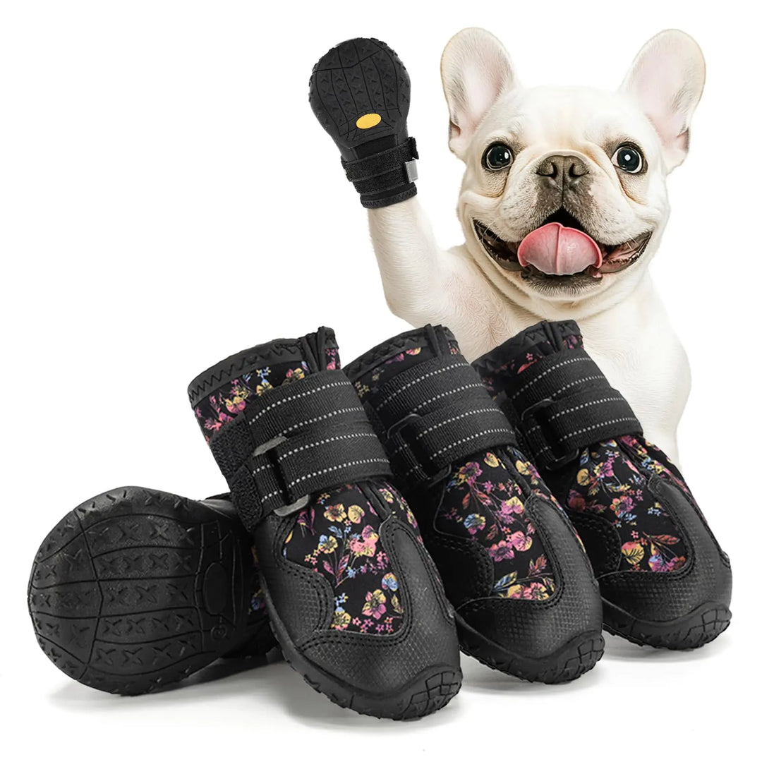 AOKOWN Dog Shoes for Small Dogs Puppy Dog Boots for Winter Snow Hot Pavement Dog Booties & Paw Protectors Size 2