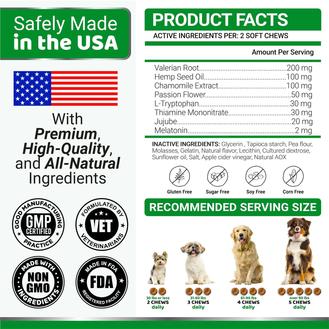 Hemp Calming Chews for Dogs Advanced Dog Calming Treats 170 Chews Chicken Flavor