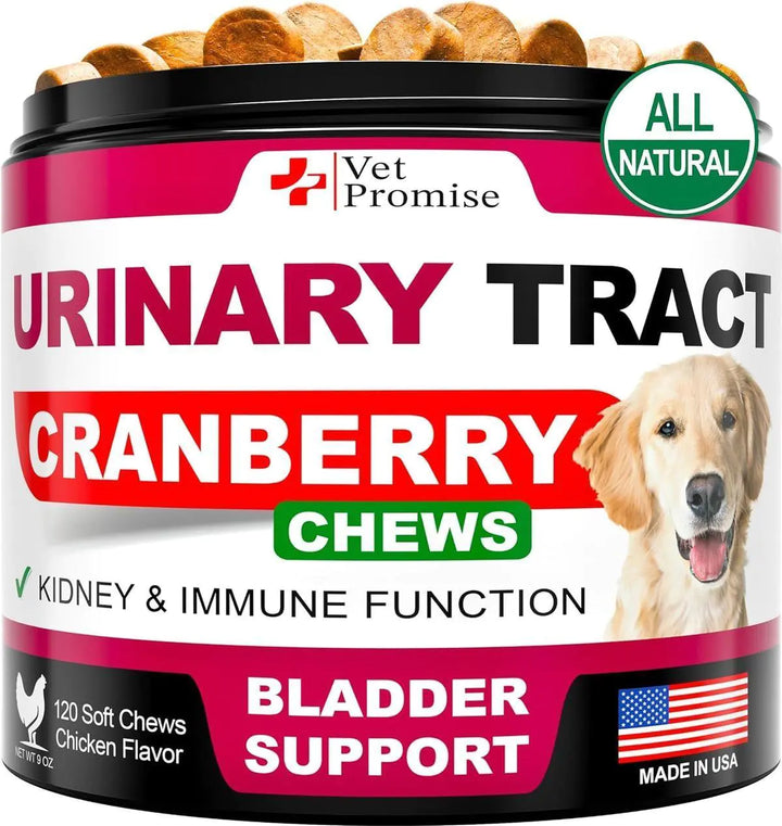 Dog UTI Treatment Cranberry Supplement for Dogs UTI Bladder Control 120 Chews