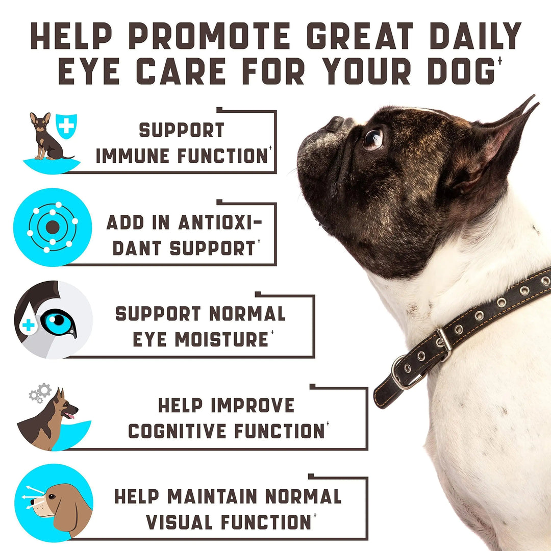 Eye Vitamins for Dogs Vision Supplement for Tear Stains Dog Eye Care Duck Flavor